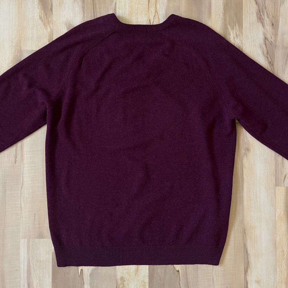 L.L. Bean Sweater Men's XLT 100% Wool Burgundy Classic Preppy Heritage Lodge - Picture 4 of 9